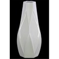 Urban Trends Collection Urban Trends Collection 39757 Ceramic Bellied Round Vase with Star Lips; White 39757